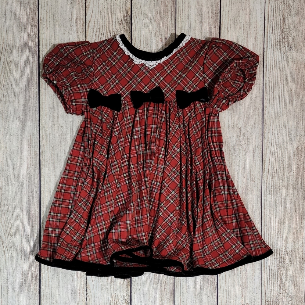 Bonnie Baby Vintage Plaid School Girl Outfit 24m